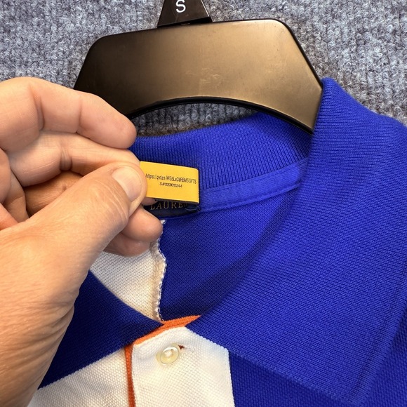 Polo Ralph Lauren Mesh Color Block Polo Shirt Men XLT Pique Big Orange Pony - Picture 3 of 12